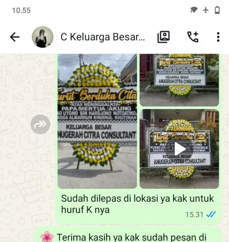 Pengiriman Papan Bunga Duka Sembukan Sidoharjo